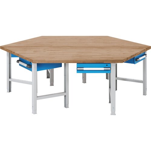 eurokraft pro Skupinska delovna miza, 6 delovnih postaj, 6 predalov, višina 790 - 1140 mm Cene