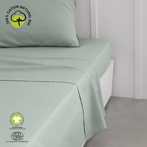Today drap plat 180/290 coton organic celadon zelena