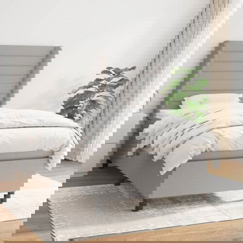 The Living Store Box spring postelja z vzmetnico svetlo siva 80x200 cm blago - Box Spring Postelja, (21515534) Slike