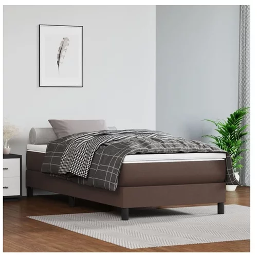 vidaXL Okvir za krevet s oprugama Smeđi 90x190 cm od umjetne kože