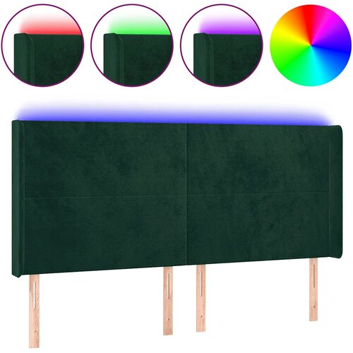  LED uzglavlje tamnozeleno 203 x 16 x 118/128 cm bar&amp;scaron;unasto Slike