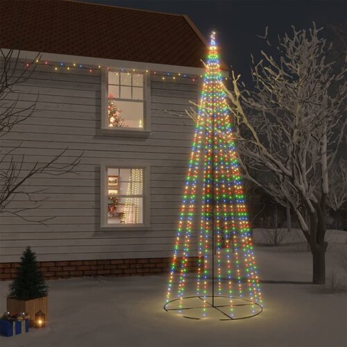 vidaXL Novoletna jelka stožec 732 pisanih LED lučk 160x500 cm Cene