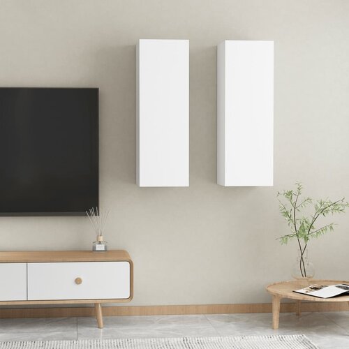 vidaXL TV omarica 2 kosa bela 30,5x30x90 cm iverna plošča, (20913111) Cene