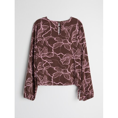 Sinsay Viskozna bluza s twill obrubom i cvjetnim motivom Slike