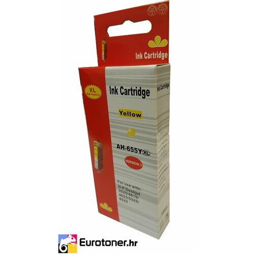 Eurotoner Zamjenska tinta za HP 655 XL - CZ112AE Žuta Slike