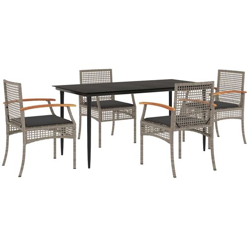  5-dijelni vrtni blagovaonski set sivi od poliratana Siva 160 x 80 x 74 cm Slike