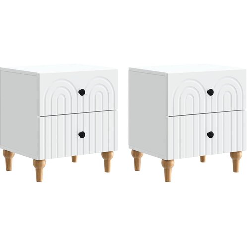 vidaXL Noćni ormar 2 pcs Bijela 43 x 34 5 x 48 cm Konstruirano drvo - Bijela 2 Cene