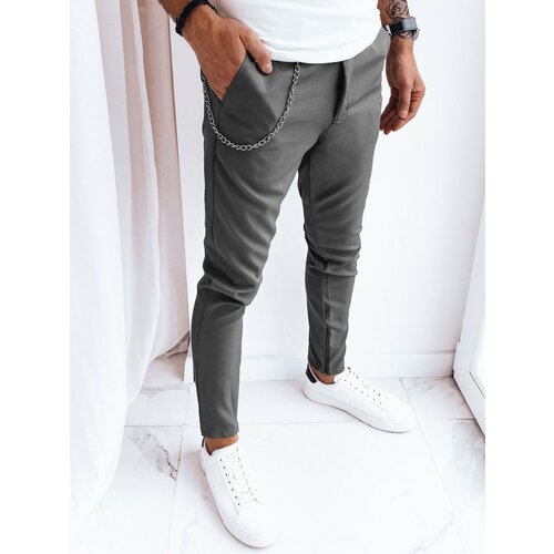 DStreet Men's Casual Graphite Trousers Cene