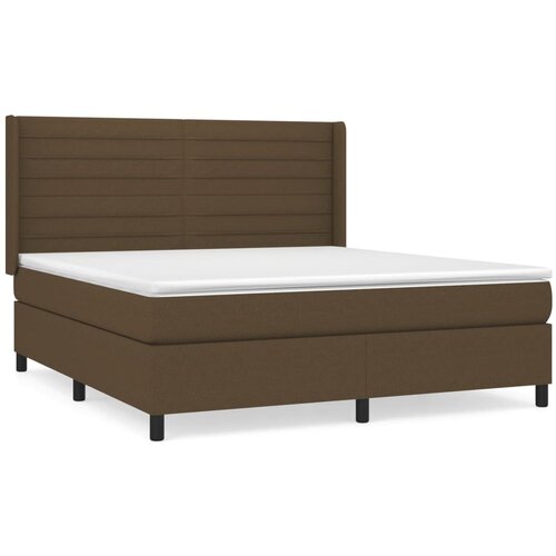 Maison Chic Box spring postelja - Vzmetna postelja z vzmetnico temno rjava 160x200 cm blago SL14498, (21900366) Cene