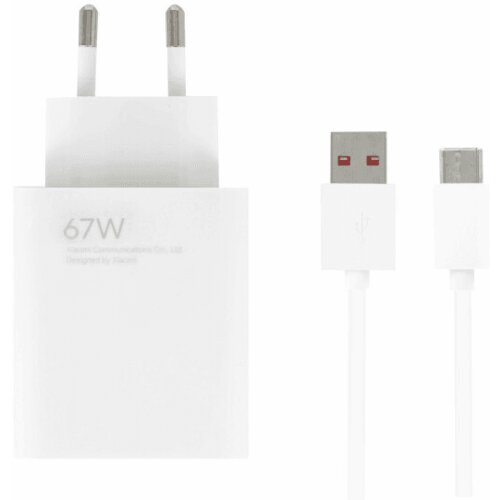 Xiaomi adapter MDY-12-EH hi&amp;scaron;ni polnilec USB-A 67W s polnilnik kablom Type C 6A - bel (bulk) Slike