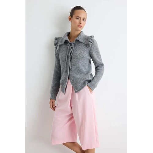 TRENDYOLMILLA Trendyol ženski duks Alpaca Wool Yarn Collar Detailed Knitwear Cardigan Twoaw27Hi00082, antracit Cene