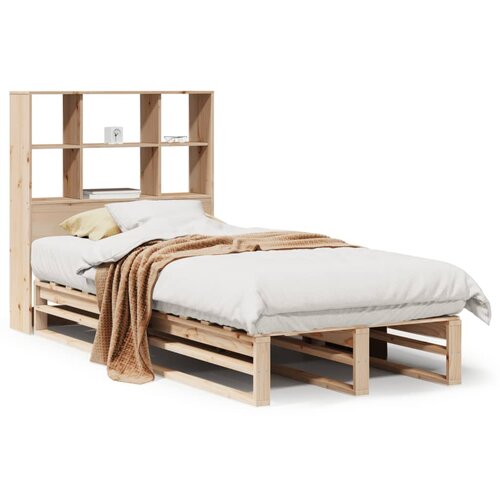 VidaXL Knjižna postelja brez vzmetnice 75x190 cm trden les Slike