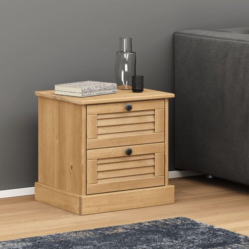 VidaXL Nočna omarica VIGO 42x35x40 cm trdna borovina Slike