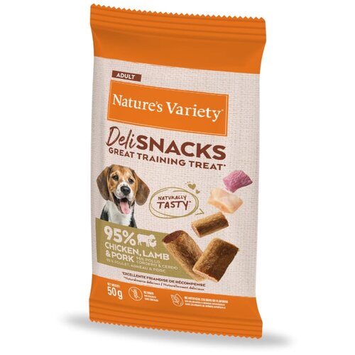 Nature’s Variety Nature's Variety Adult Dog DeliSnacks trening posladek, pi&scaron;čanec in jagnjetina - 50 g Cene