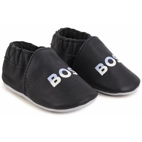 Boss Dječje kožne kućne papuče boja: tamno plava
