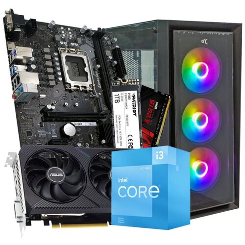 GNC GAMER HUNTER i3-12100F, H610, 16 GB DDR4, 1TB NVMe, RTX 3050 8GB, PSU 550W, gaming kućište Cijene