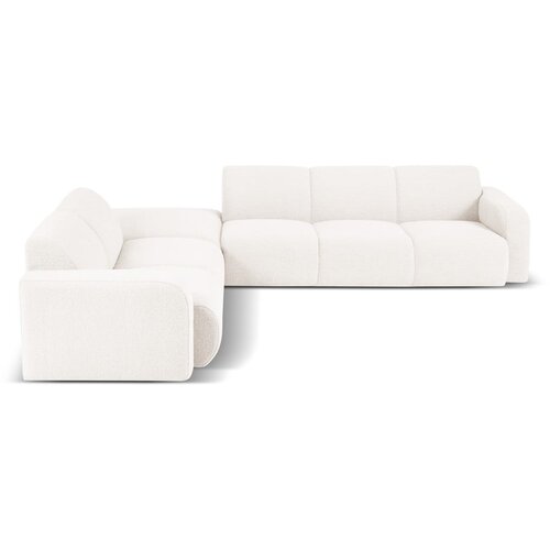 Micadoni Home bela kotna sedežna garnitura iz tkanine boucl&amp;eacute; (levi kot) molino &amp;ndash; Slike