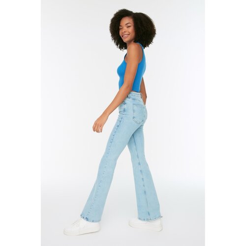 Trendyol Light Blue High Waist Flare Jeans Cene