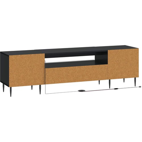  LED TV kabinet Crna Konstruirano drvo Slike