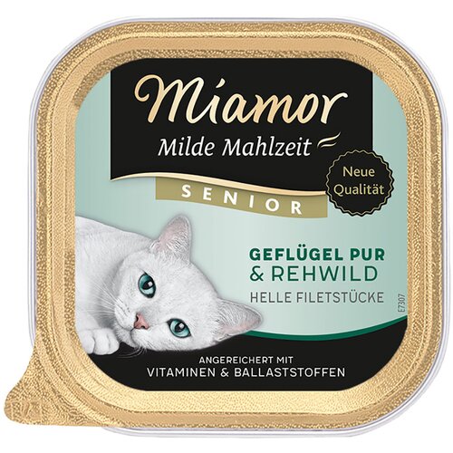  Varčno pakiranje: Miamor Milde Mahlzeit 24 x 100 g - Senior čista perutnina & srnjad Cijene