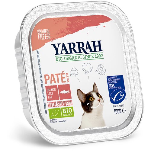 Yarrah Bio P&amp;acirc;t&amp;eacute; 6 x 100 g - Losos s bio morskim algama Slike