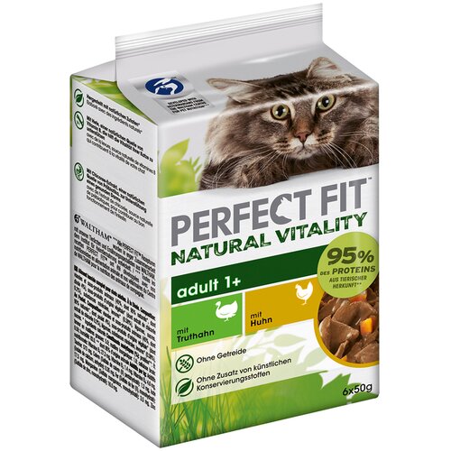 PerfectFIT Natural Vitality Adult 1+ - Pi&scaron;čanec in puran (6 x 50 g) Cijene