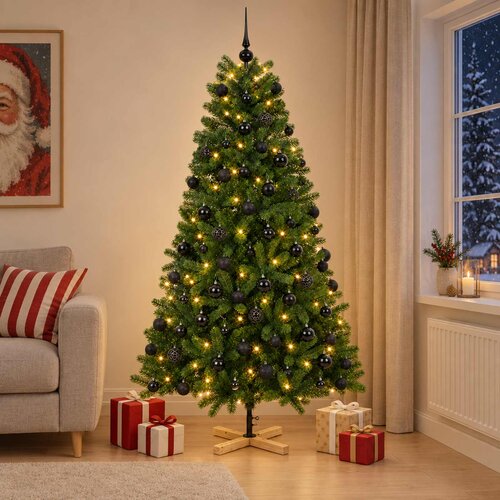  Umjetno božićno drvce s kuglicom 210 cm 300 LED lampica Slike