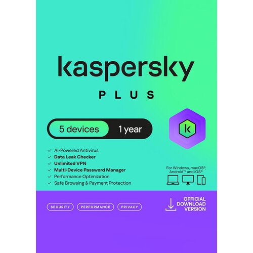 Kaspersky Plus (1 Year / 5 Devices) Key EUROPE Cene