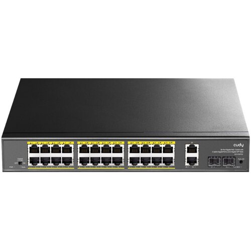 Cudy GS1026PS2 24-Port gigabit poe+ switch with 2 uplink gigabit ports and 2 gigabit sfp slots 300W Cene