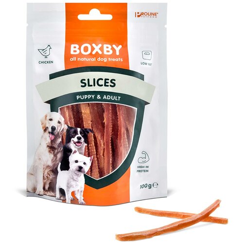 ProLine Pet Foods boxby slices puppy&adult poslastica za pse 100g Cene