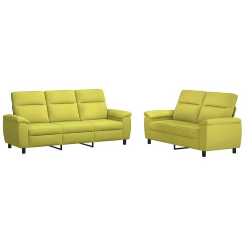  Set sofe 2 pcs Svijetlo zelena Tkanina - Svijetlo zelena 2-sjedalna (140 cm) + 3-sjedalna Slike