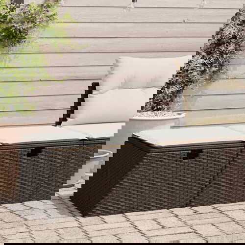 vidaXL 2-dijelni set vrtnih sofa poliratan i bagrem s jastucima smeđi Cijene
