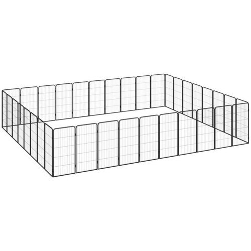  Ograda za pse s 36 panela crna 50 x 100 cm čelik obložen prahom Cene
