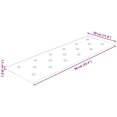  Zidna uzglavlja 12 pcs Krema 90 x 30 cm Lažna koža Slike