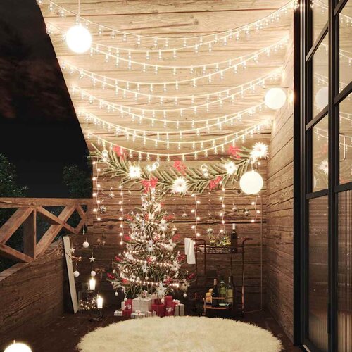  Vilinski rasvjetni lanac 20 m 200 LED topli bijeli 8 funkcija Slike