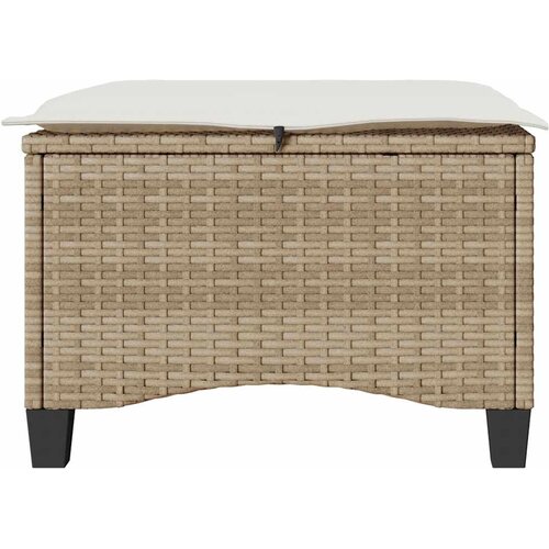  Vrtni tabure s jastucima 2 kom bež 55x55x36 cm poliratan Slike