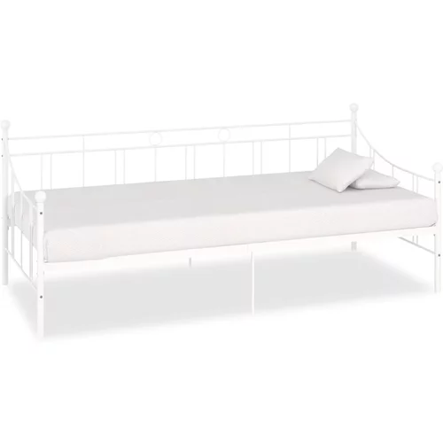  Posteljni okvir za dnevno posteljo bel kovinski 90x200 cm