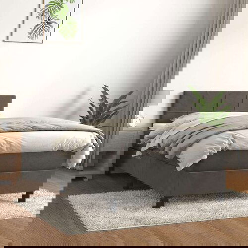 Box spring krevet s madracem tamnosivi 100x200 cm bar&amp;scaron;unasti Slike