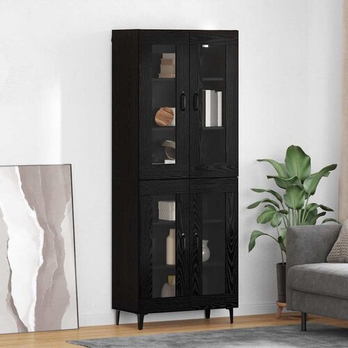  Highboard Zidne Crni hrast 69,5 x 34 x 180 cm Konstruirano drvo Cene