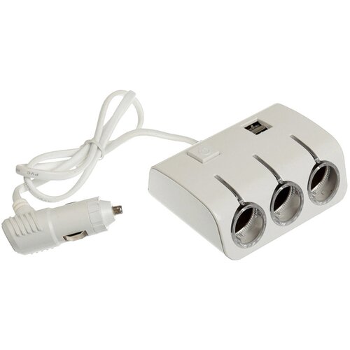  Adapter utičnica za auto 3u1 beli Slike