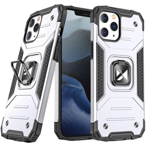 Wozinsky Armoured etui za iPhone 14 Pro Max, magnetno držalo Ring Armor, srebrn, (21521969) Slike