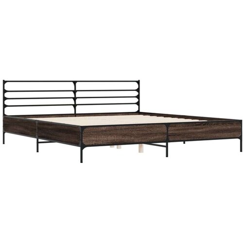  Okvir za krevet smeđi hrast 200x200cm konstruirano drvo i metal Cijene