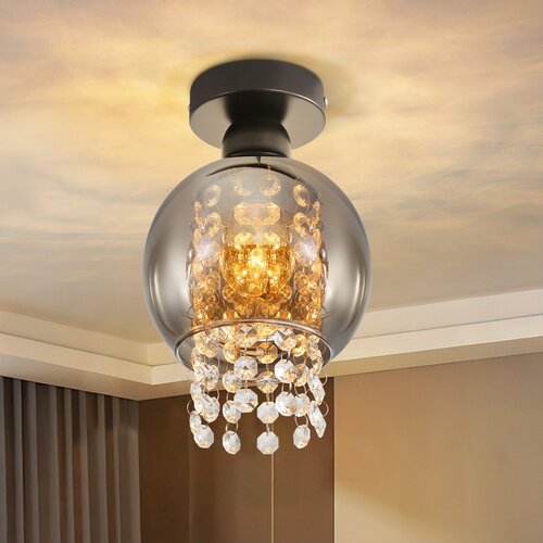 Nettlife Stropna svetilka za spalnico E27 dimljeno siva kristalno steklo moderna jedilnica, (22111353) Cene