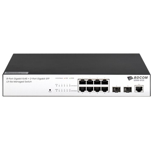 Bdcom S2500-8T2S ,switch 8 x Gigabit RJ45, 2 x Gigabit SFP, L3-lite Cene