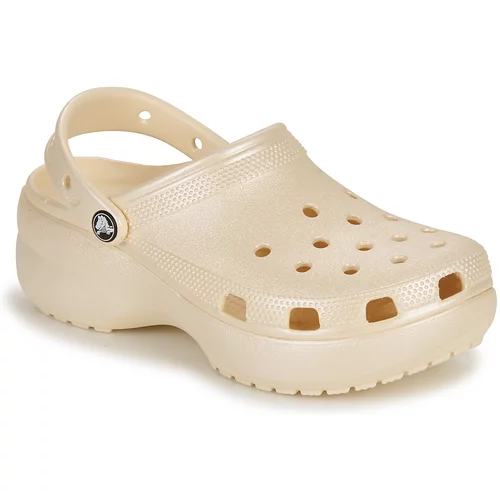 Crocs Cokli Classic Platform Shimmer Clog Bež