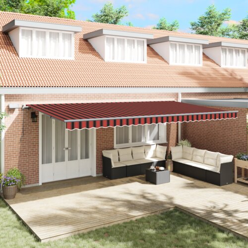 vidaXL Ručno uvlakača tenda s LED narančaste i smeđe boje 600x300 cm Cijene