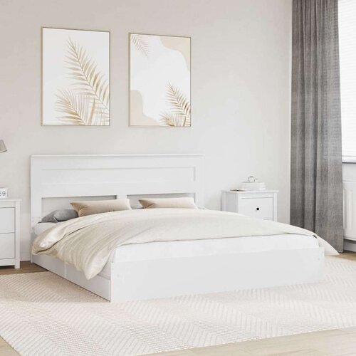  Krevet s od storage Bijelo 180 x 200 cm Konstruirano drvo Cene