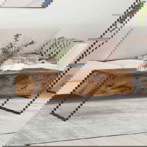 VidaXL Kava Stol Dimni hrast 100 x 46 x 40 cm Konstruirano drvo Slike