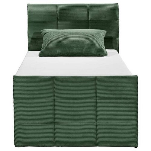 MID.YOU POSTELJA BOXSPRING 120 cm x 200 cm , tekstil, leseni material olivno zelena Slike