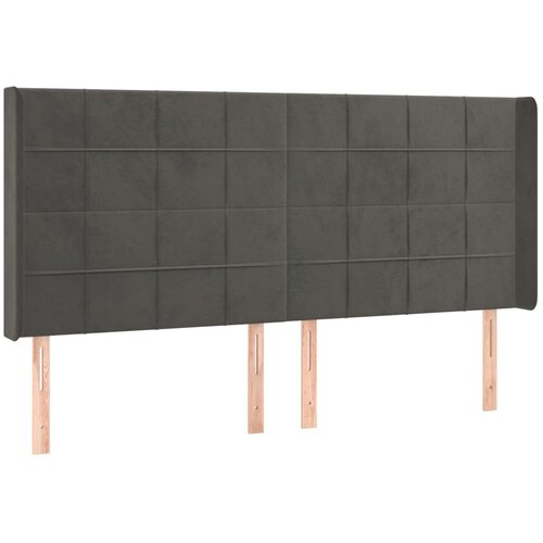  Uzglavlje s u&amp;scaron;ima tamnosivo 203x16x118/128 cm bar&amp;scaron;unasto Slike